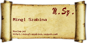 Mingl Szabina névjegykártya